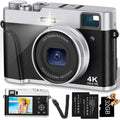4K Digital Camera for Photography with Viewfinder 48MP Vlogging Camera for Youtube with 32GB Card 16X Autofocus Anti-Shake Travel Portable Video Camera Camcorder
