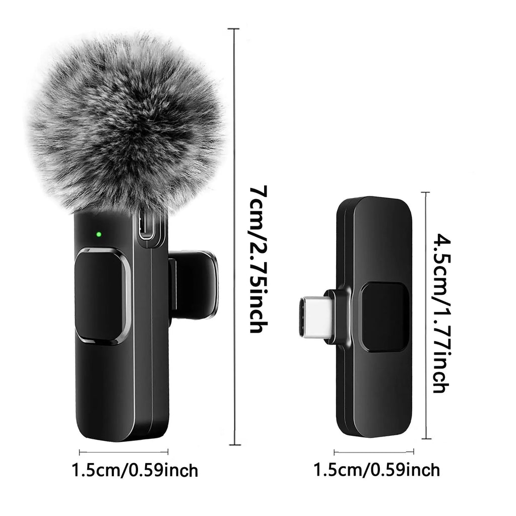 K60 NEW Wireless Lavalier Microphone Audio Video Recording Mini Mic For iPhone Android Laptop Gaming Mobile Phone Microphone